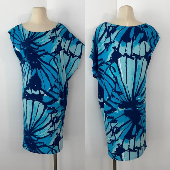 Lilly Pulitzer Tessa Get Inky Dress in Sparkling Blue Pullover Styling | L - Picture 2 of 14